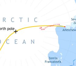 Crte de progression de l'expédition Arctic Arc