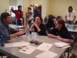 Teachers performing experiments in the workshop organised by the International Polar Foundation