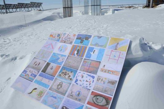 Antarctica Day flags at Princess Elisabeth Station