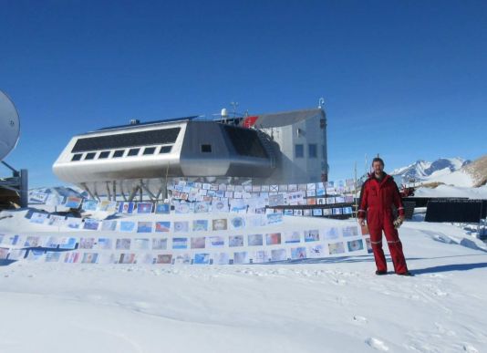 Antarctica Day flags at Princess Elisabeth Station with Johnny Gaelens