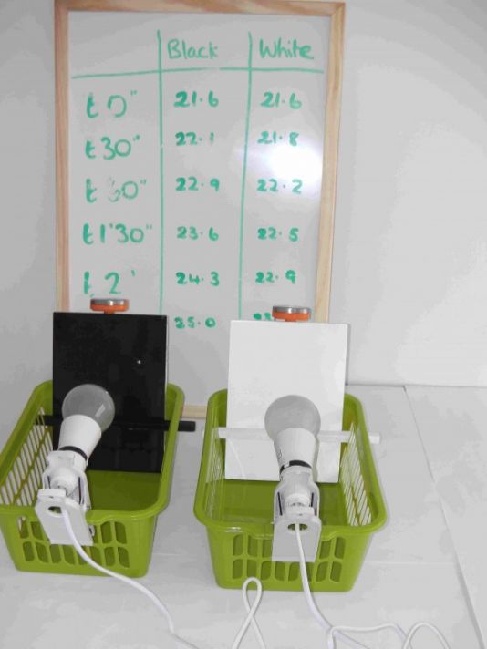 Albedo and temperature experiment