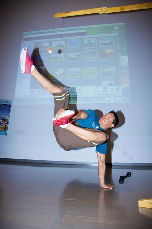 Johnny Issaluk demonstrating some Inuit games.