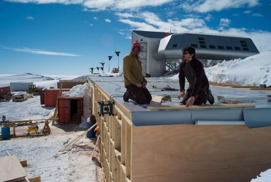 Ilyr and Craig on the rooftop of the extension