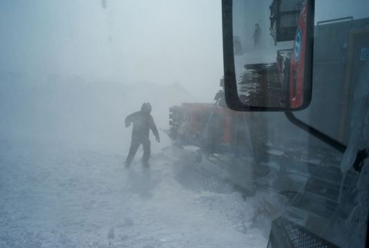 Storm at the SAMBA base camp.