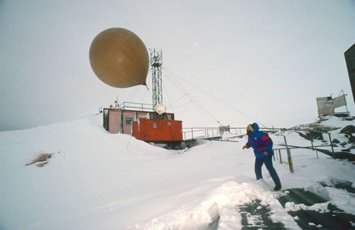 Ballonnen met instrumenten worden door wetenschappers gebruikt om data te verzamelen.