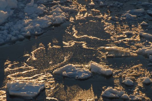 Sea ice in the process of reforming