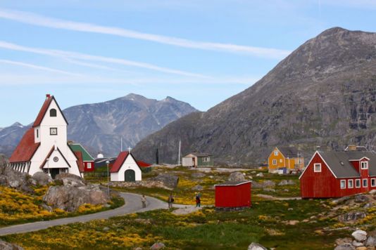 Nanortalik, een Inuit stadje in Groenland.